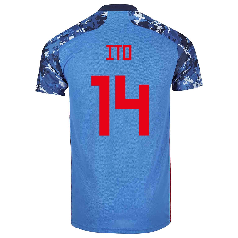 Mujer Selección De Fútbol De Japón Camiseta Junya Ito #14 1ª Equipación Azul Oscuro 2021 Chile