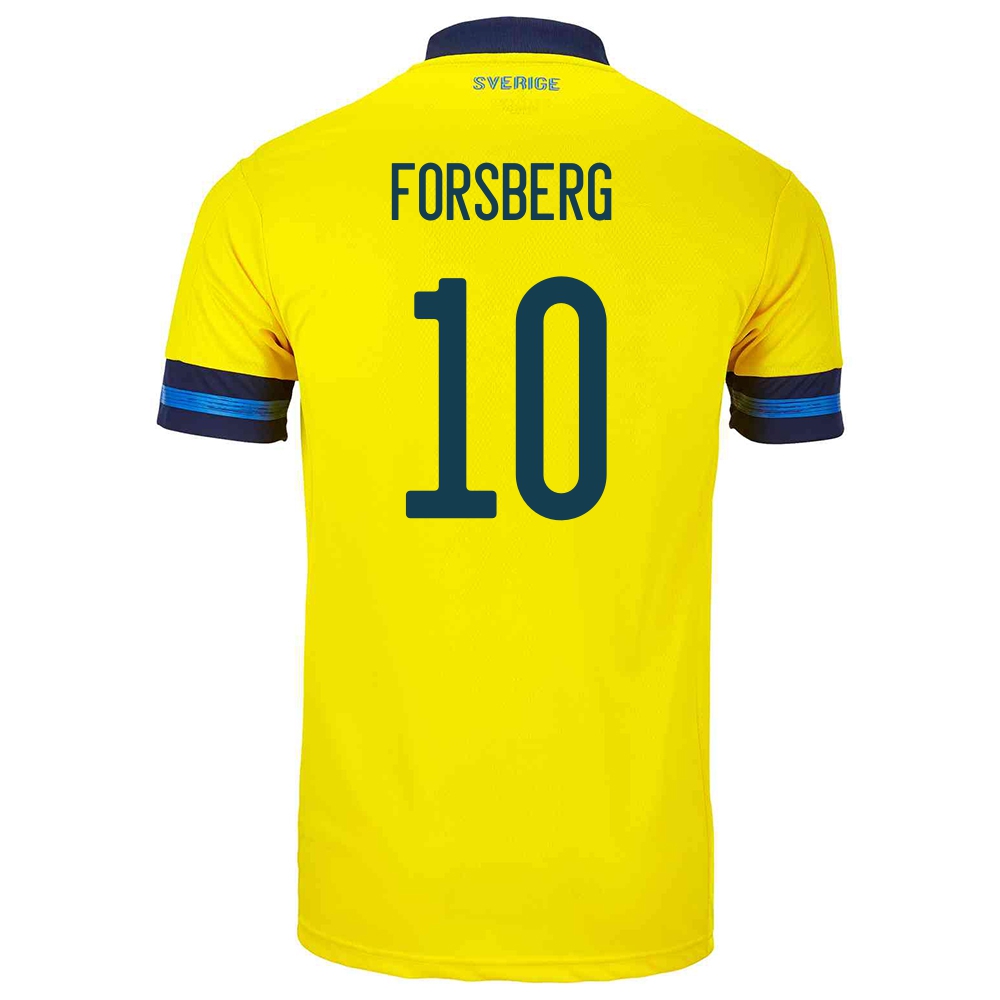 Niño Selección De Fútbol De Suecia Camiseta Emil Forsberg #10 1ª Equipación Amarillo 2021 Chile