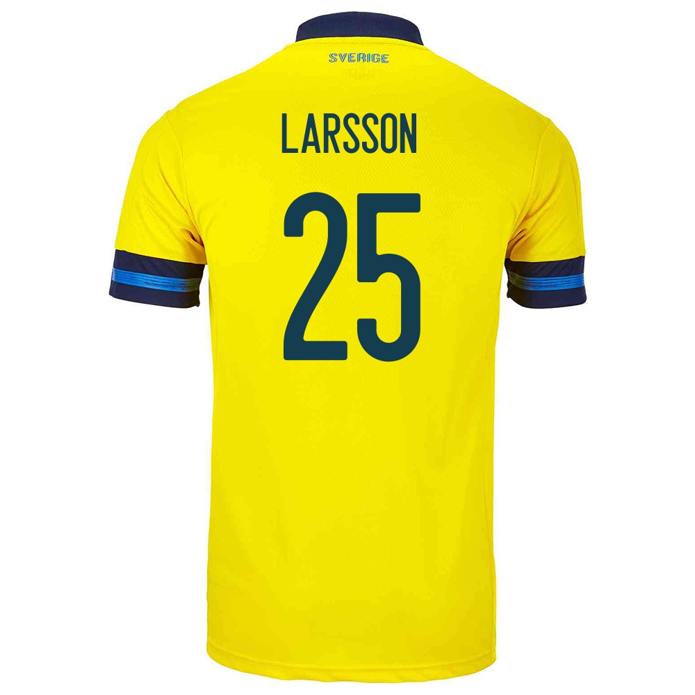 Hombre Selección De Fútbol De Suecia Camiseta Jordan Larsson #25 1ª Equipación Amarillo 2021 Chile