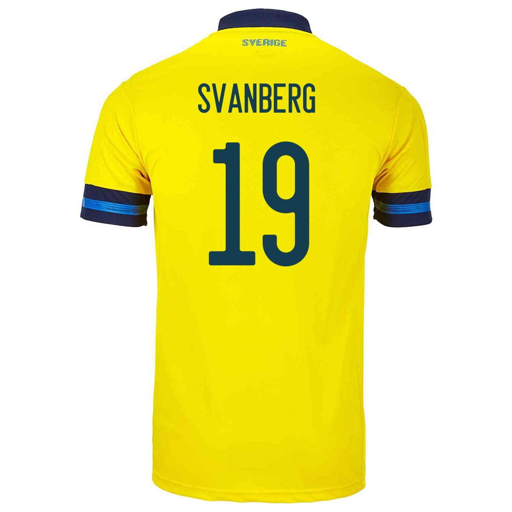 Niño Selección De Fútbol De Suecia Camiseta Mattias Svanberg #19 1ª Equipación Amarillo 2021 Chile