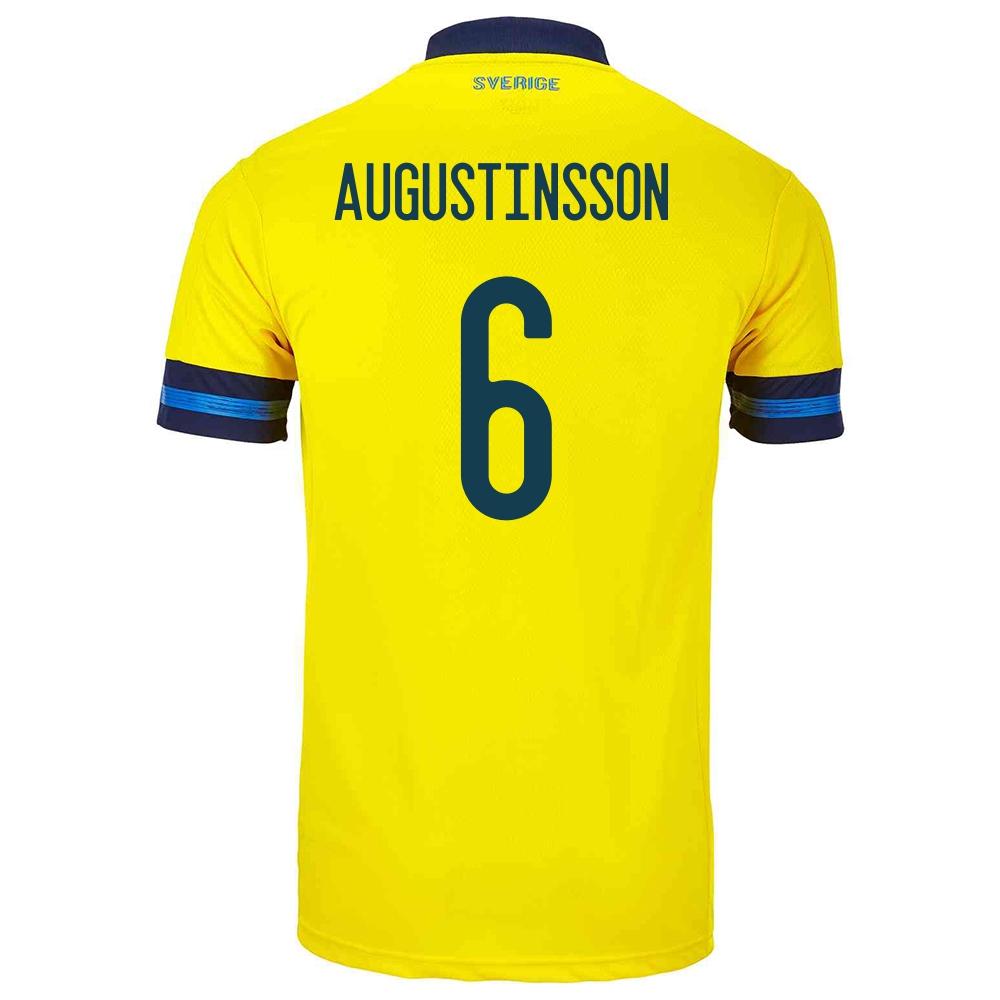 Niño Selección De Fútbol De Suecia Camiseta Ludwig Augustinsson #6 1ª Equipación Amarillo 2021 Chile