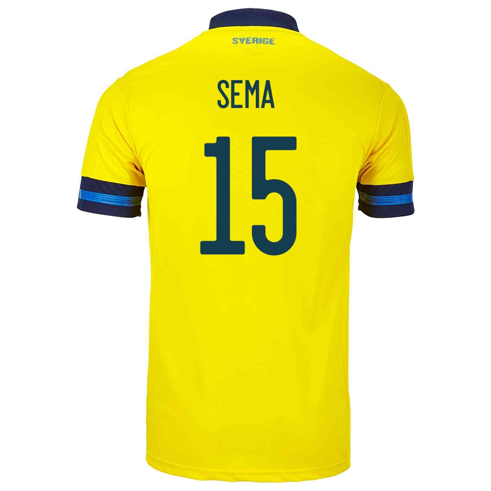 Niño Selección De Fútbol De Suecia Camiseta Ken Sema #15 1ª Equipación Amarillo 2021 Chile