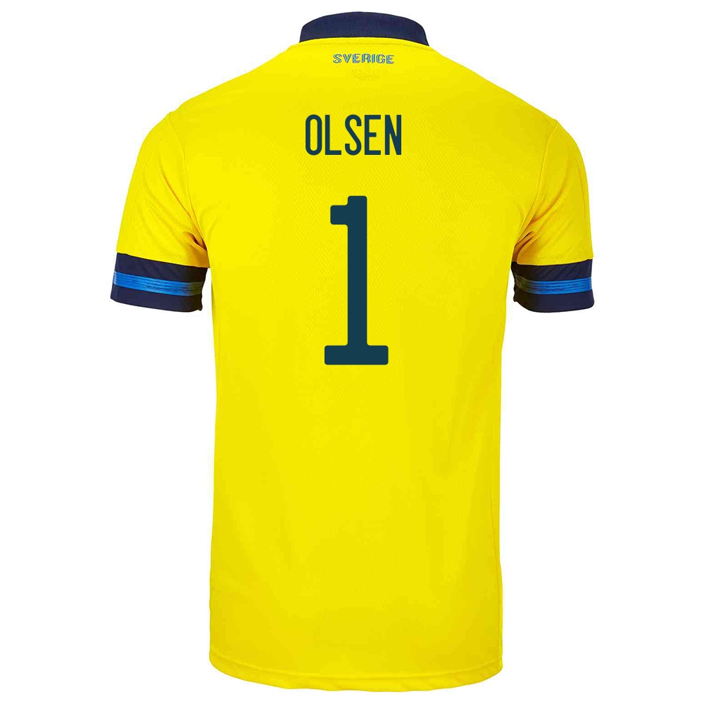 Niño Selección De Fútbol De Suecia Camiseta Robin Olsen #1 1ª Equipación Amarillo 2021 Chile