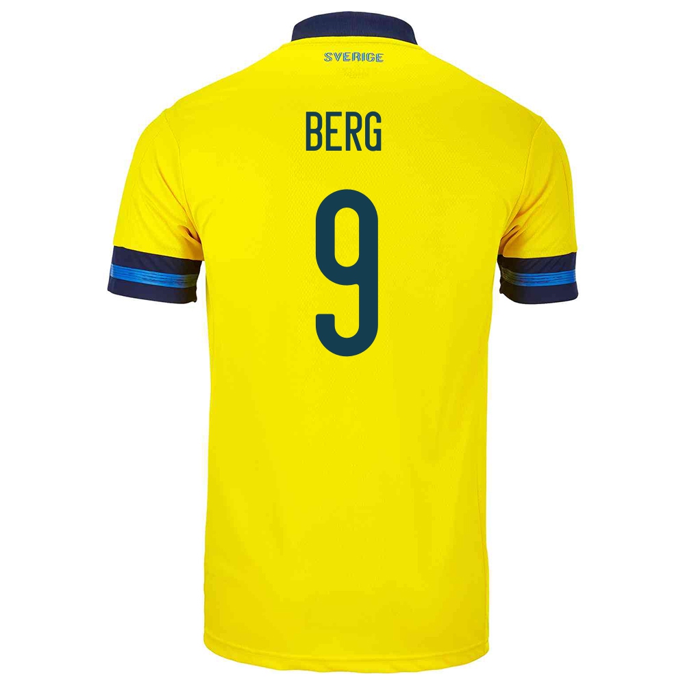 Mujer Selección De Fútbol De Suecia Camiseta Marcus Berg #9 1ª Equipación Amarillo 2021 Chile