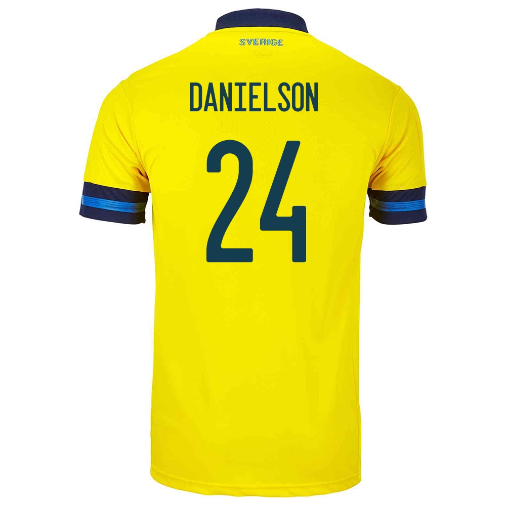 Mujer Selección De Fútbol De Suecia Camiseta Marcus Danielson #24 1ª Equipación Amarillo 2021 Chile