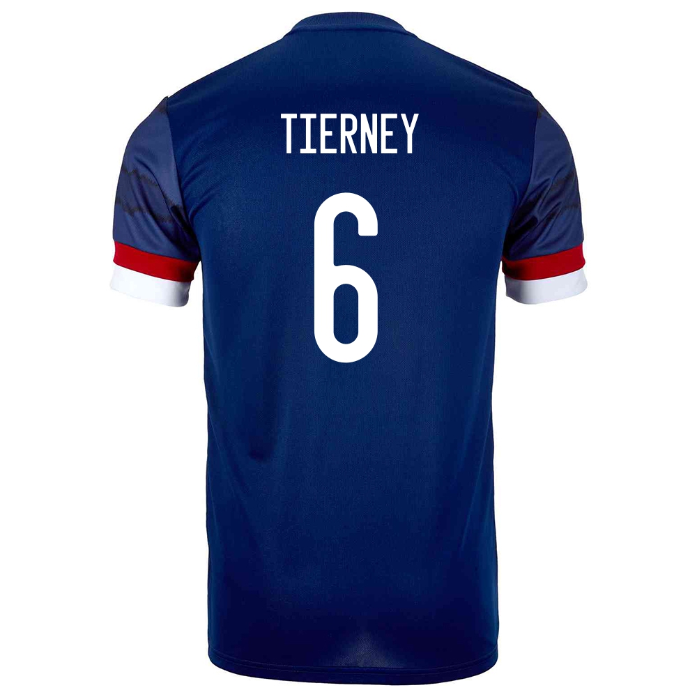 Hombre Selección De Fútbol De Escocia Camiseta Kieran Tierney #6 1ª Equipación Azul Oscuro 2021 Chile
