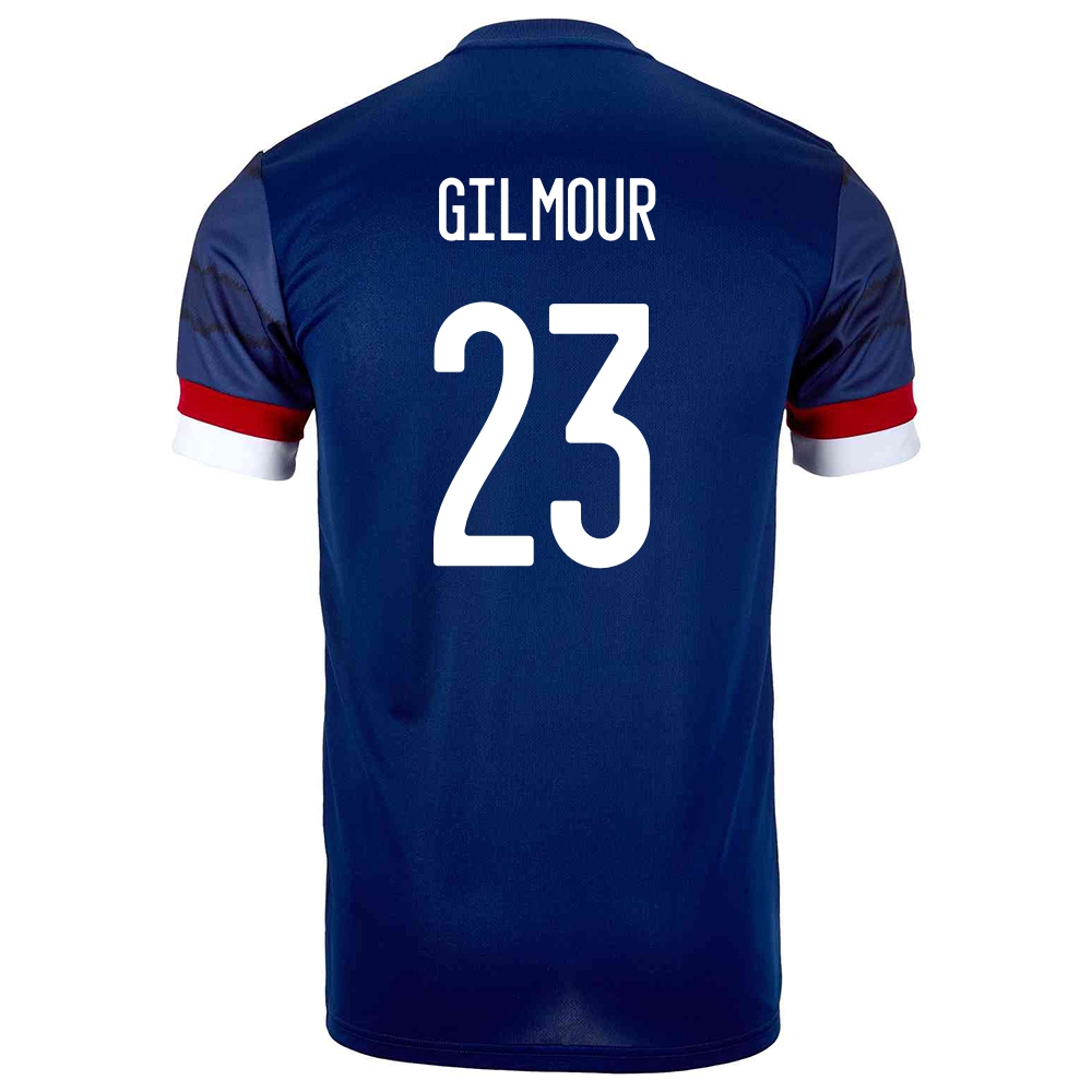 Niño Selección De Fútbol De Escocia Camiseta Billy Gilmour #23 1ª Equipación Azul Oscuro 2021 Chile