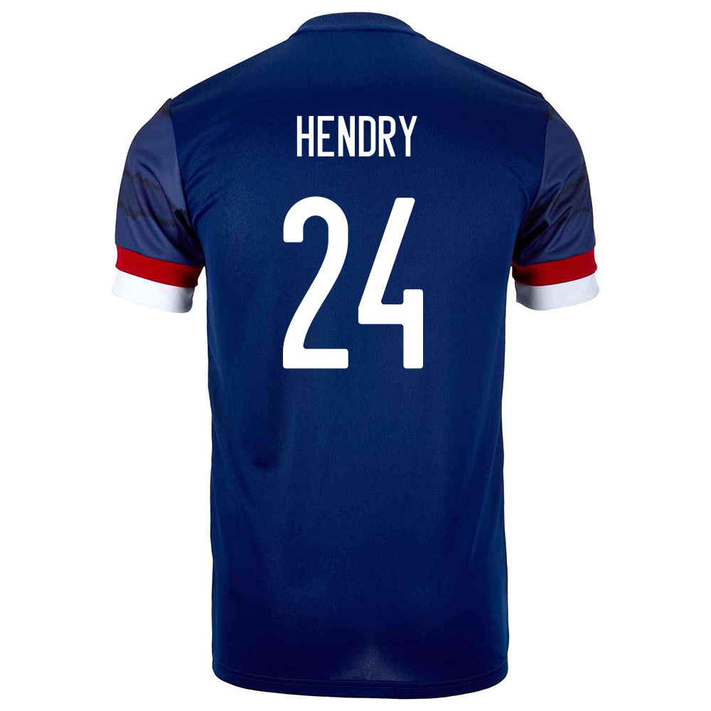 Niño Selección De Fútbol De Escocia Camiseta Jack Hendry #24 1ª Equipación Azul Oscuro 2021 Chile