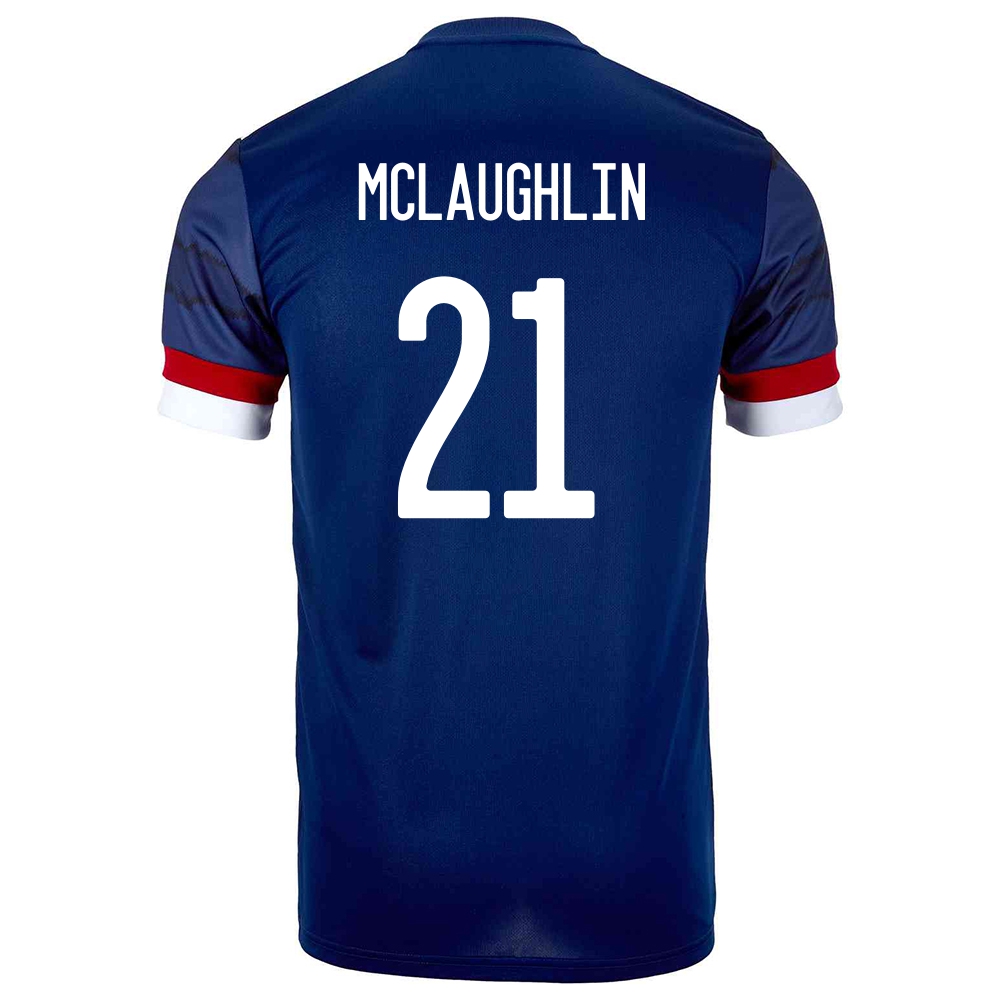 Niño Selección De Fútbol De Escocia Camiseta Jon Mclaughlin #21 1ª Equipación Azul Oscuro 2021 Chile