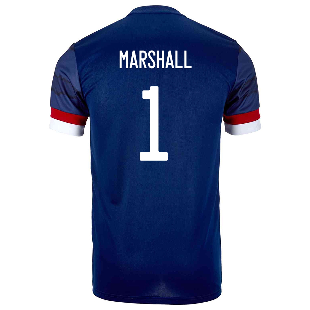 Mujer Selección De Fútbol De Escocia Camiseta David Marshall #1 1ª Equipación Azul Oscuro 2021 Chile