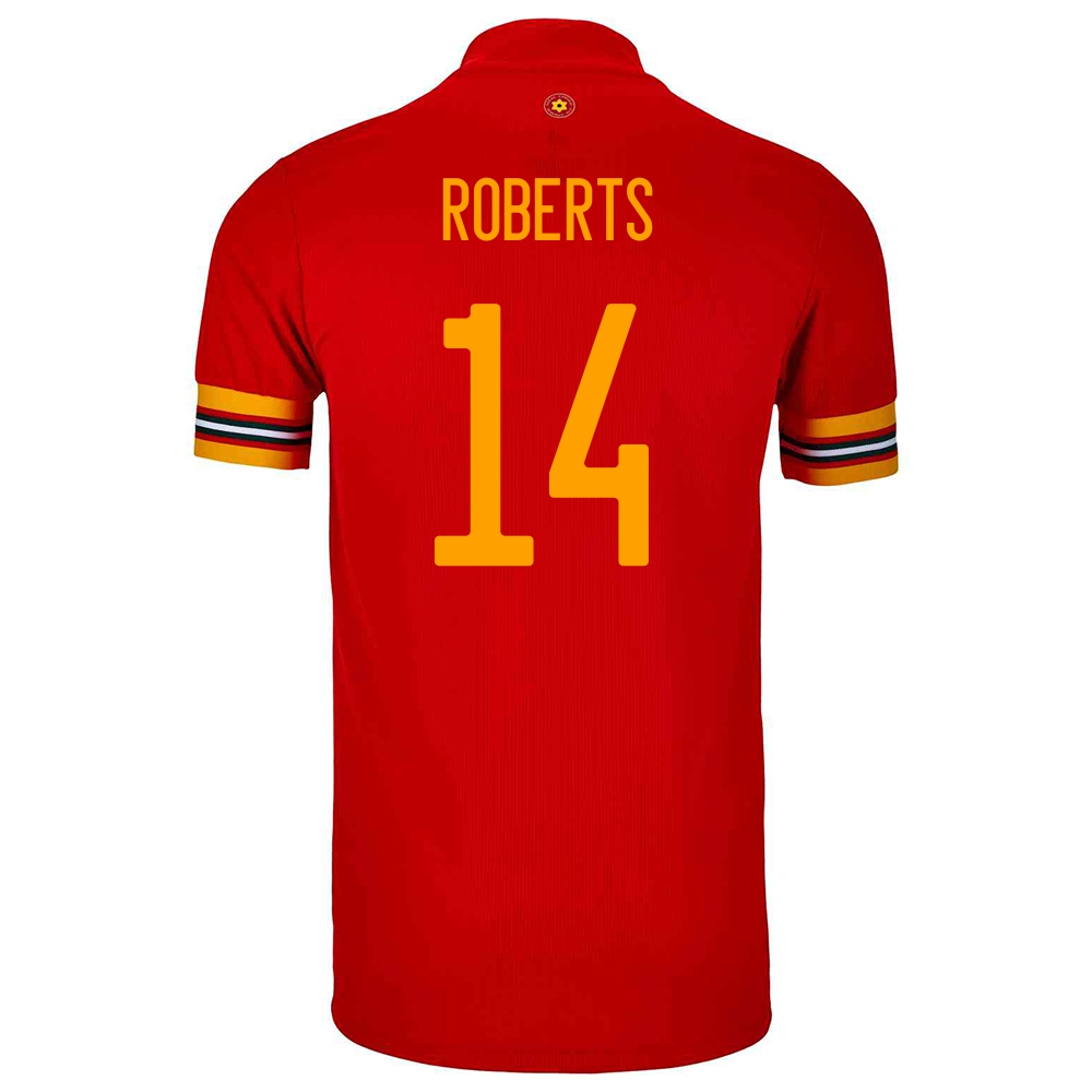 Niño Selección De Fútbol De Gales Camiseta Connor Roberts #14 1ª Equipación Rojo 2021 Chile