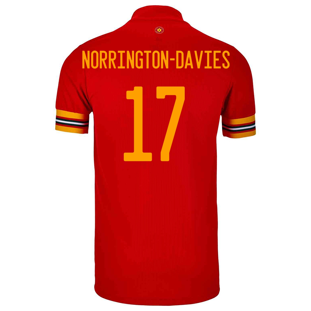 Niño Selección De Fútbol De Gales Camiseta Rhys Norrington-davies #17 1ª Equipación Rojo 2021 Chile