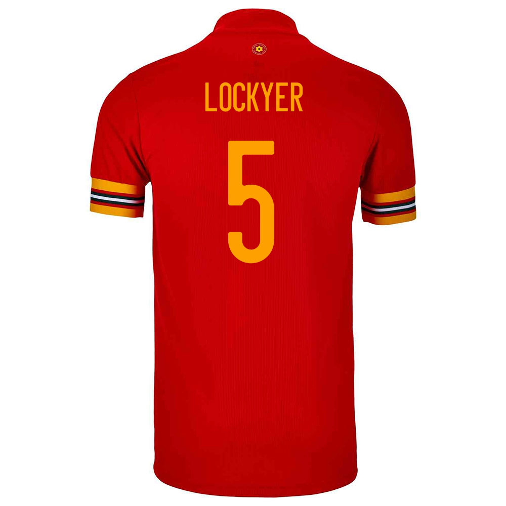 Niño Selección De Fútbol De Gales Camiseta Tom Lockyer #5 1ª Equipación Rojo 2021 Chile
