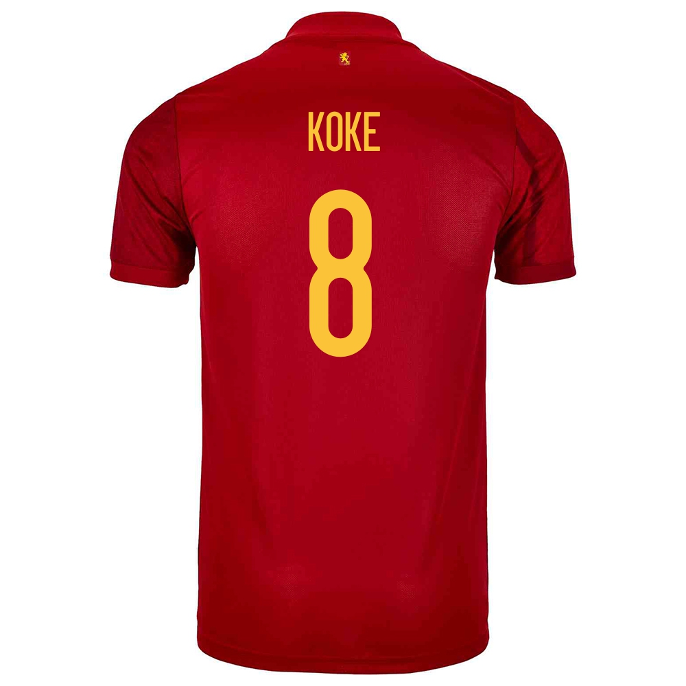 Mujer Selección De Fútbol De España Camiseta Koke #8 1ª Equipación Rojo 2021 Chile