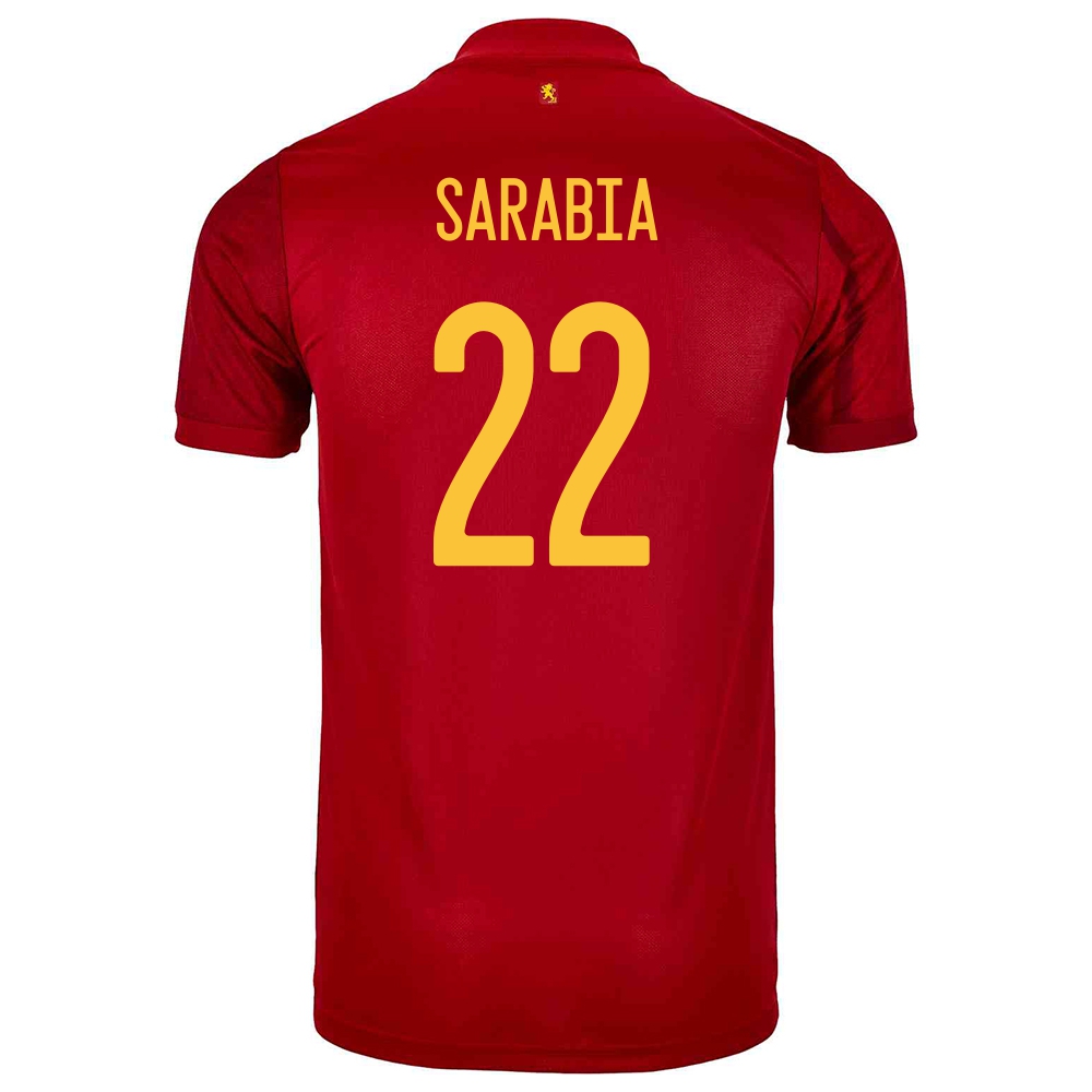Mujer Selección De Fútbol De España Camiseta Pablo Sarabia #22 1ª Equipación Rojo 2021 Chile