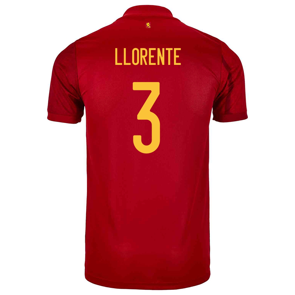 Mujer Selección De Fútbol De España Camiseta Diego Llorente #3 1ª Equipación Rojo 2021 Chile