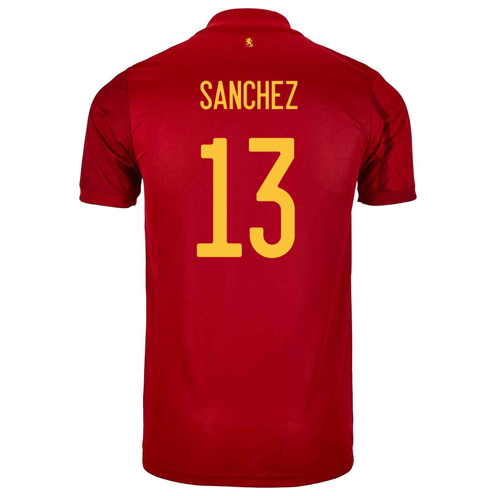 Niño Selección De Fútbol De España Camiseta Robert Sanchez #13 1ª Equipación Rojo 2021 Chile
