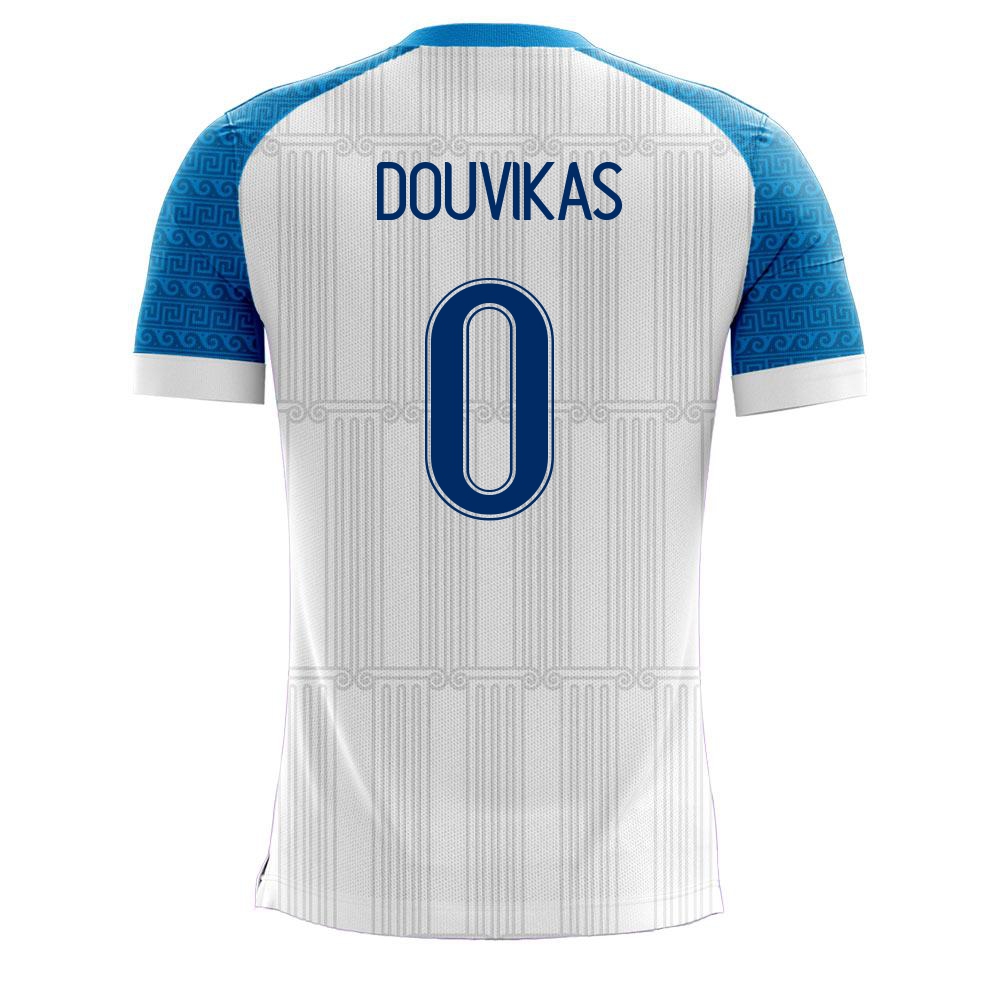 Mujer Selección De Fútbol De Grecia Camiseta Anastasios Douvikas #0 1ª Equipación Blanco 2021 Chile