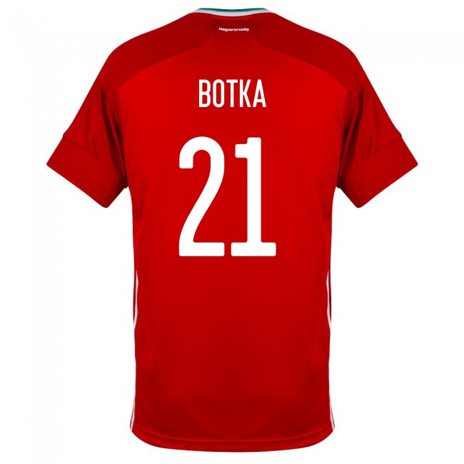 Mujer Selección De Fútbol De Hungría Camiseta Endre Botka #21 1ª Equipación Rojo 2021 Chile