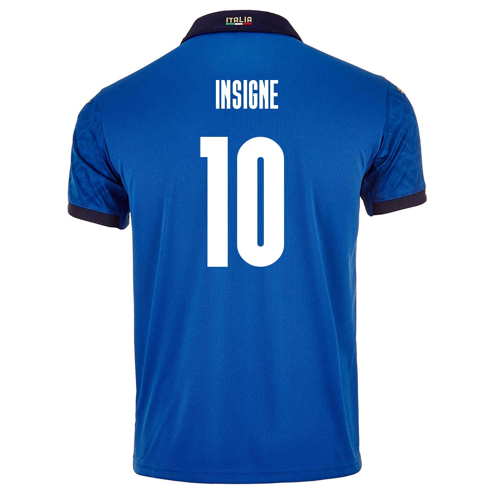 Mujer Selección de fútbol de Italia Camiseta Lorenzo Insigne #10 1ª Equipación Azul 2021 Chile