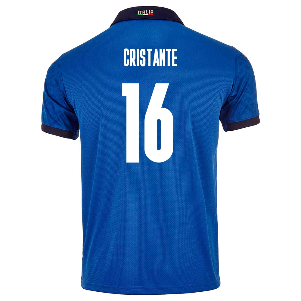 Mujer Selección de fútbol de Italia Camiseta Bryan Cristante #16 1ª Equipación Azul 2021 Chile
