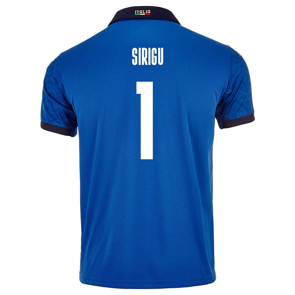 Mujer Selección de fútbol de Italia Camiseta Salvatore Sirigu #1 1ª Equipación Azul 2021 Chile