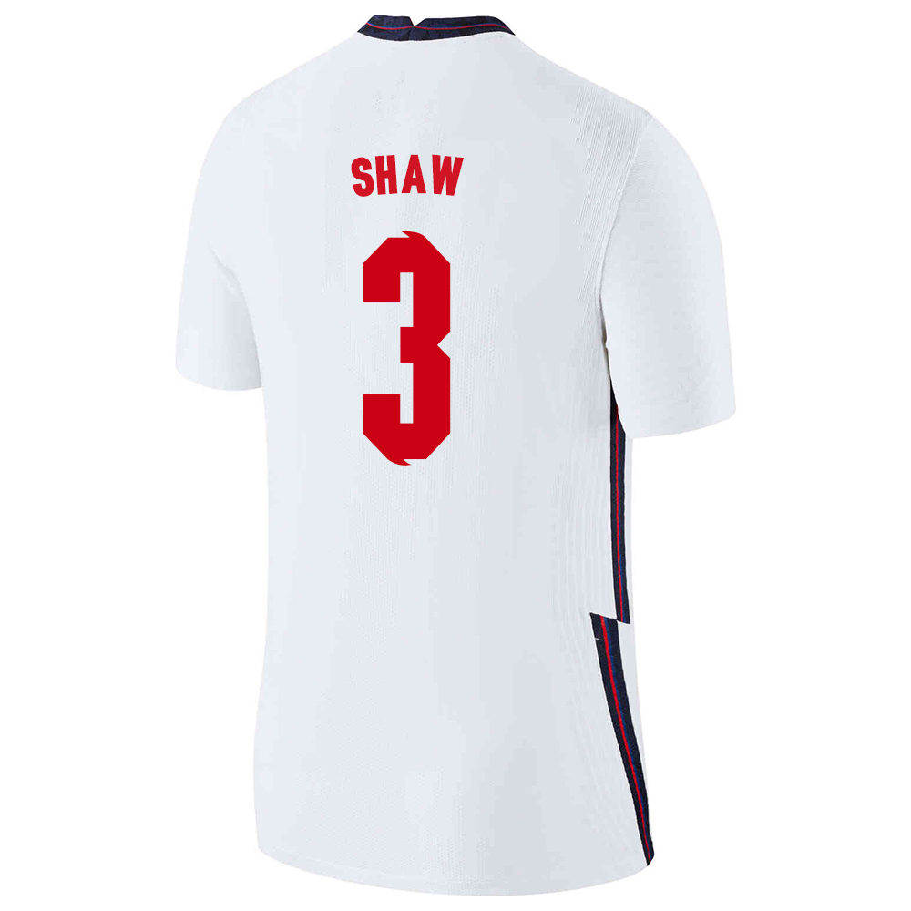 Mujer Selección de fútbol de Inglaterra Camiseta Luke Shaw #3 1ª Equipación Blanco 2021 Chile