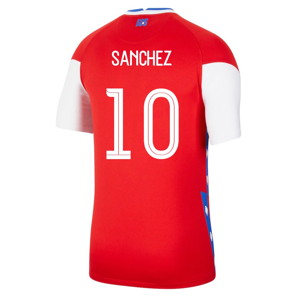 Mujer Selección de fútbol de Chile Camiseta Alexis Sanchez #10 1ª Equipación Rojo 2021 Chile