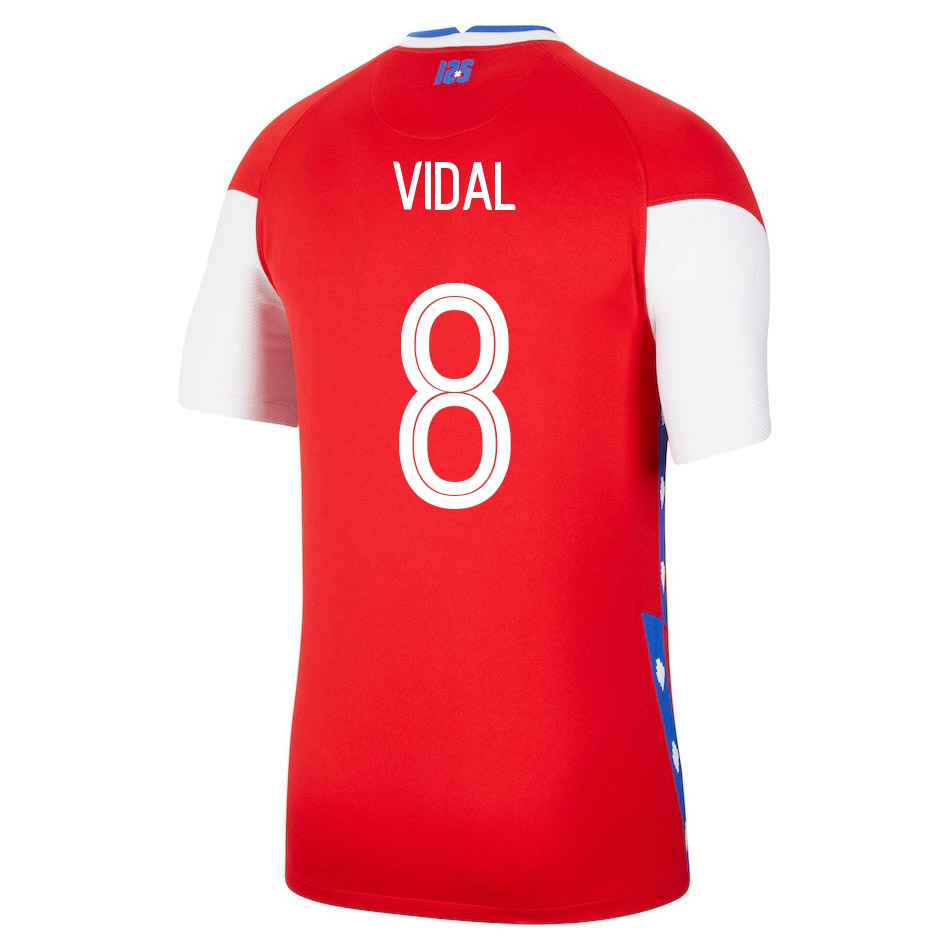 Mujer Selección de fútbol de Chile Camiseta Arturo Vidal #8 1ª Equipación Rojo 2021 Chile