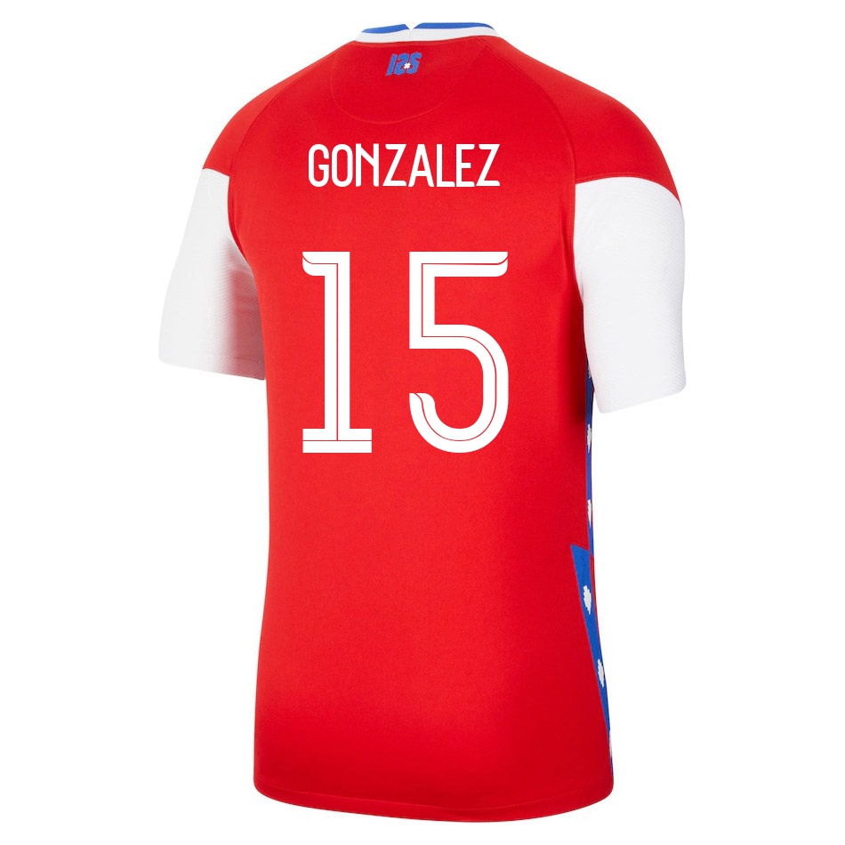 Mujer Selección de fútbol de Chile Camiseta Daniel Gonzalez #15 1ª Equipación Rojo 2021 Chile