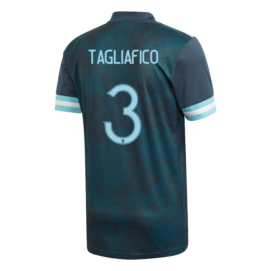Mujer Selección de fútbol de Argentina Camiseta Nicolas Tagliafico #3 2ª Equipación Azul oscuro 2021 Chile