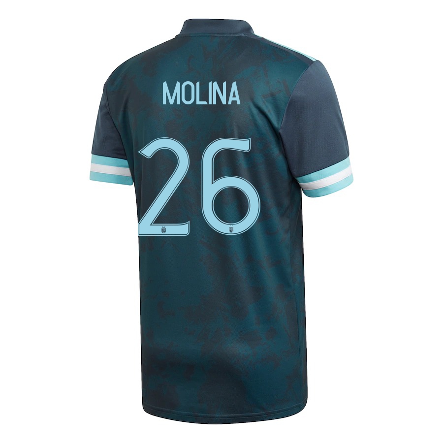 Mujer Selección de fútbol de Argentina Camiseta Nahuel Molina #26 2ª Equipación Azul oscuro 2021 Chile