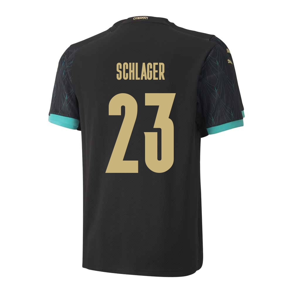 Mujer Selección de fútbol de Austria Camiseta Xaver Schlager #23 2ª Equipación Negro 2021 Chile
