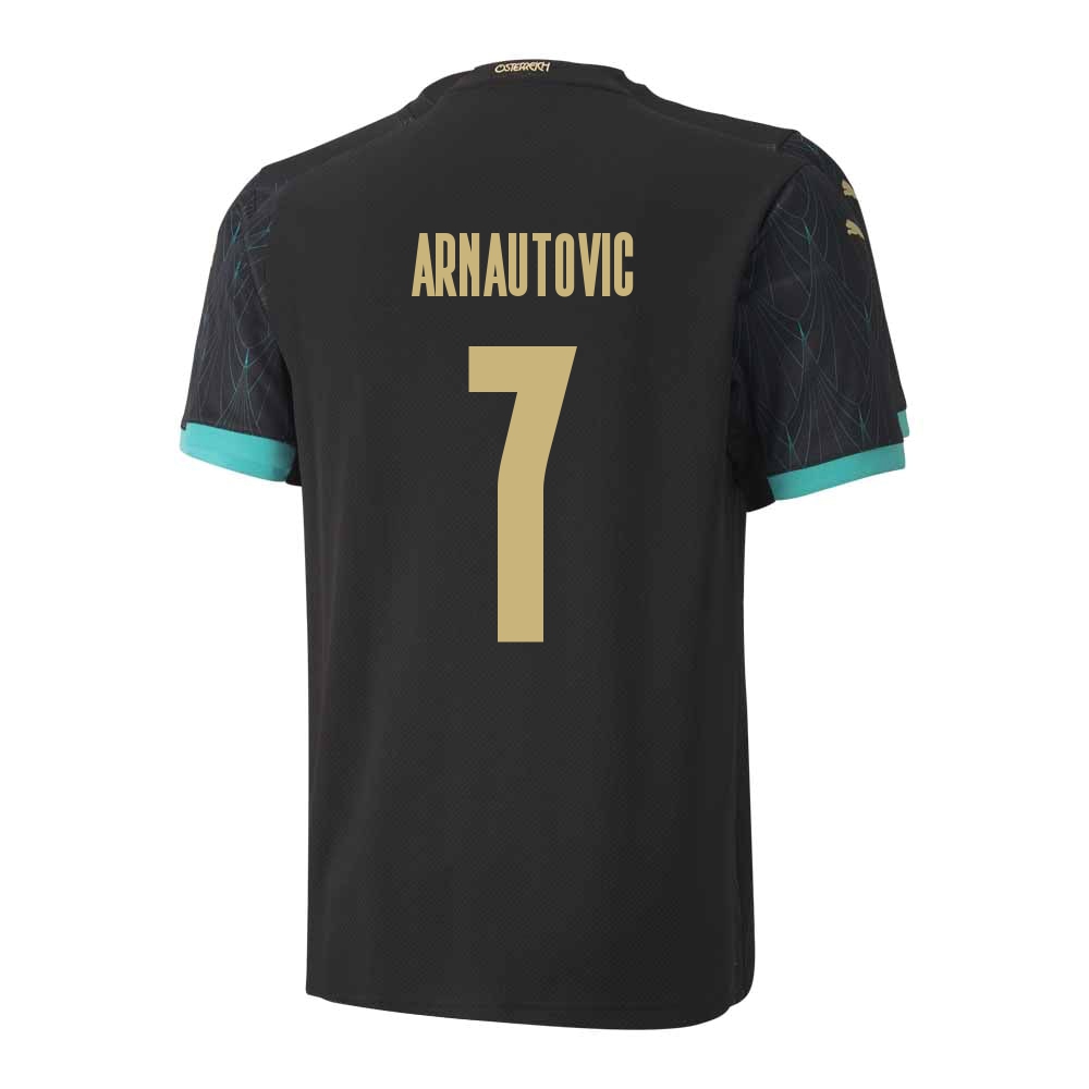 Mujer Selección de fútbol de Austria Camiseta Marko Arnautovic #7 2ª Equipación Negro 2021 Chile