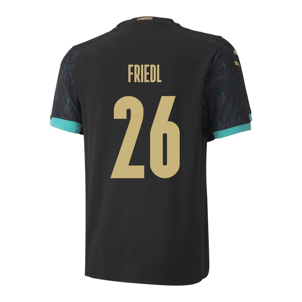 Mujer Selección De Fútbol De Austria Camiseta Marco Friedl #26 2ª Equipación Negro 2021 Chile