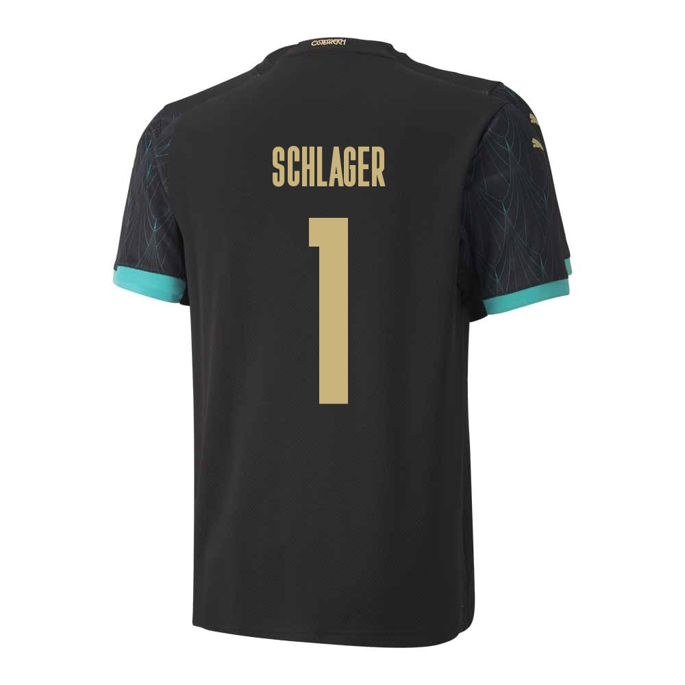 Mujer Selección de fútbol de Austria Camiseta Alexander Schlager #1 2ª Equipación Negro 2021 Chile
