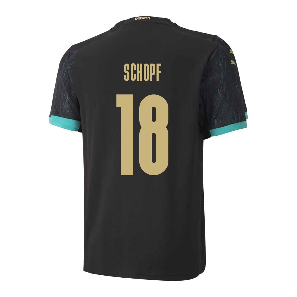 Mujer Selección de fútbol de Austria Camiseta Alessandro Schopf #18 2ª Equipación Negro 2021 Chile