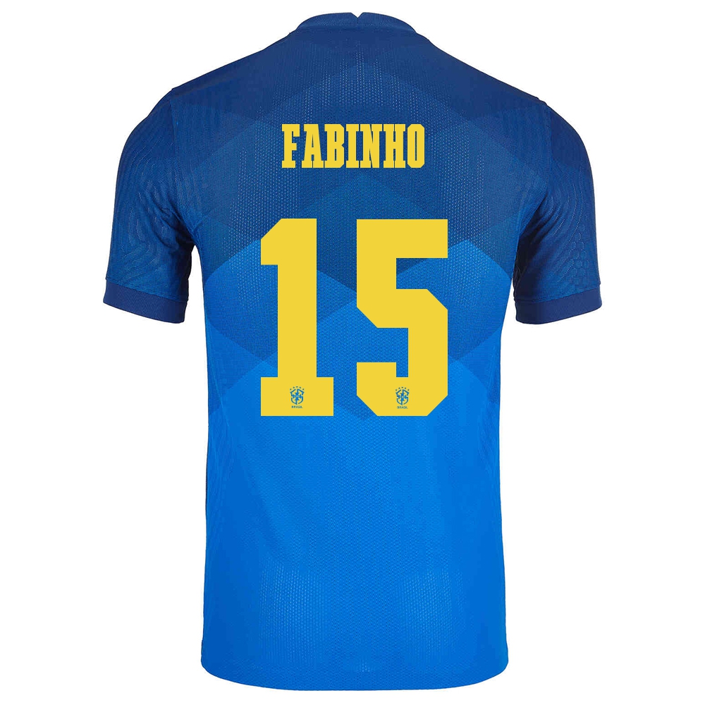 Mujer Selección de fútbol de Brasil Camiseta Fabinho #15 2ª Equipación Azul 2021 Chile