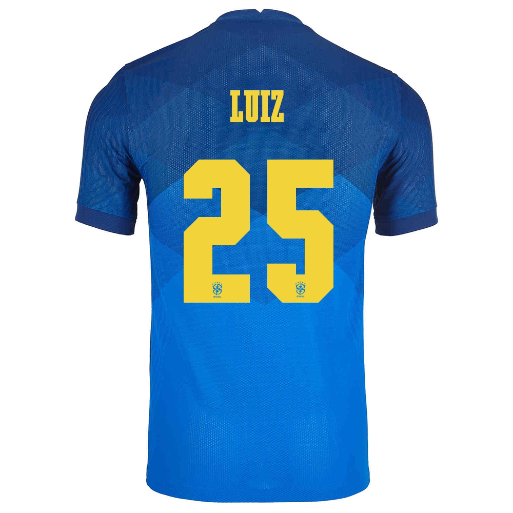 Mujer Selección de fútbol de Brasil Camiseta Douglas Luiz #25 2ª Equipación Azul 2021 Chile