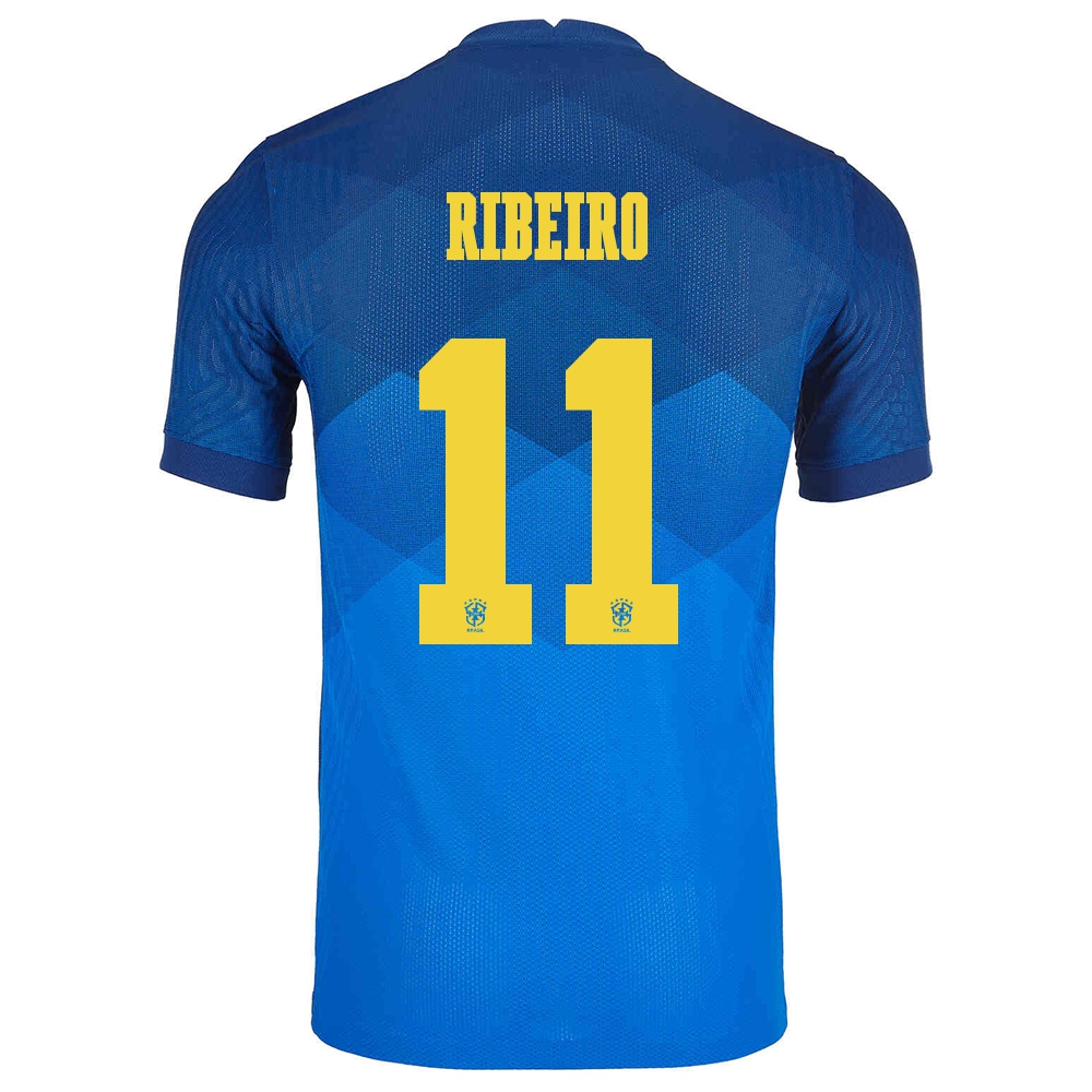 Mujer Selección de fútbol de Brasil Camiseta Everton Ribeiro #11 2ª Equipación Azul 2021 Chile