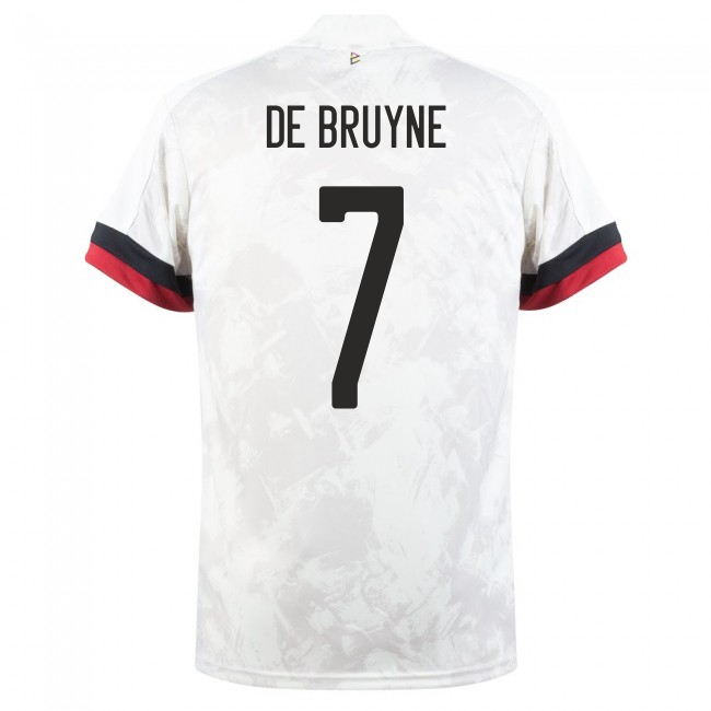 Mujer Selección de fútbol de Bélgica Camiseta Kevin De Bruyne #7 2ª Equipación Blanco negro 2021 Chile