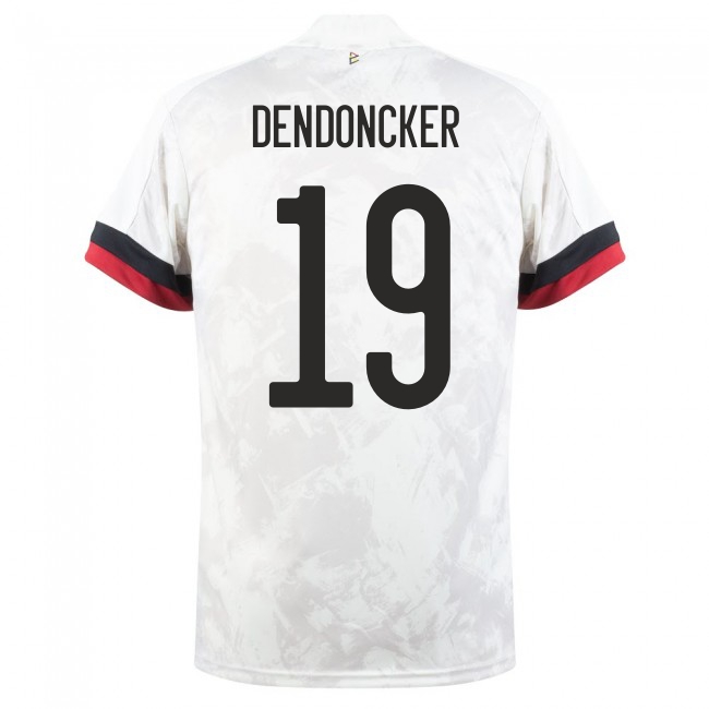 Mujer Selección de fútbol de Bélgica Camiseta Leander Dendoncker #19 2ª Equipación Blanco negro 2021 Chile