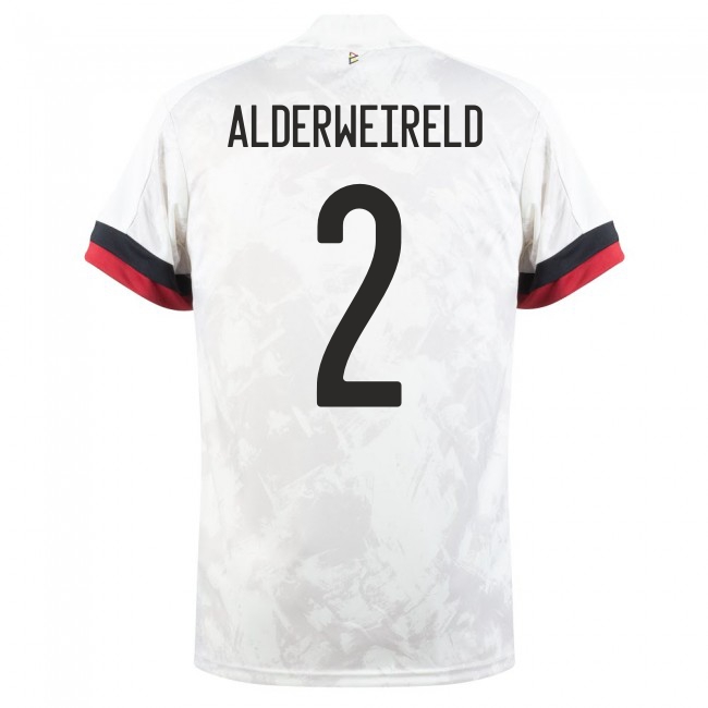 Mujer Selección de fútbol de Bélgica Camiseta Toby Alderweireld #2 2ª Equipación Blanco negro 2021 Chile