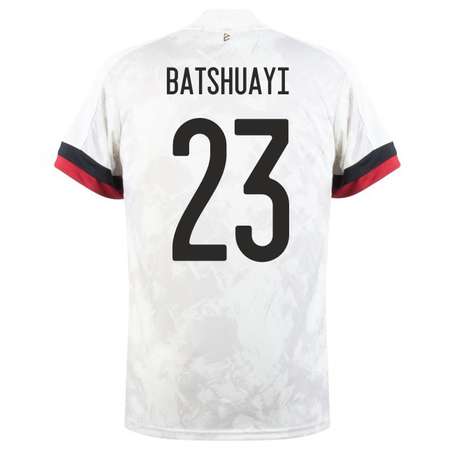 Mujer Selección de fútbol de Bélgica Camiseta Michy Batshuayi #23 2ª Equipación Blanco negro 2021 Chile