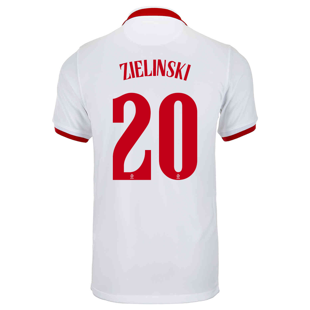 Mujer Selección de fútbol de Polonia Camiseta Piotr Zielinski #20 2ª Equipación Blanco 2021 Chile