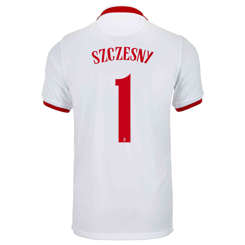 Mujer Selección de fútbol de Polonia Camiseta Wojciech Szczesny #1 2ª Equipación Blanco 2021 Chile