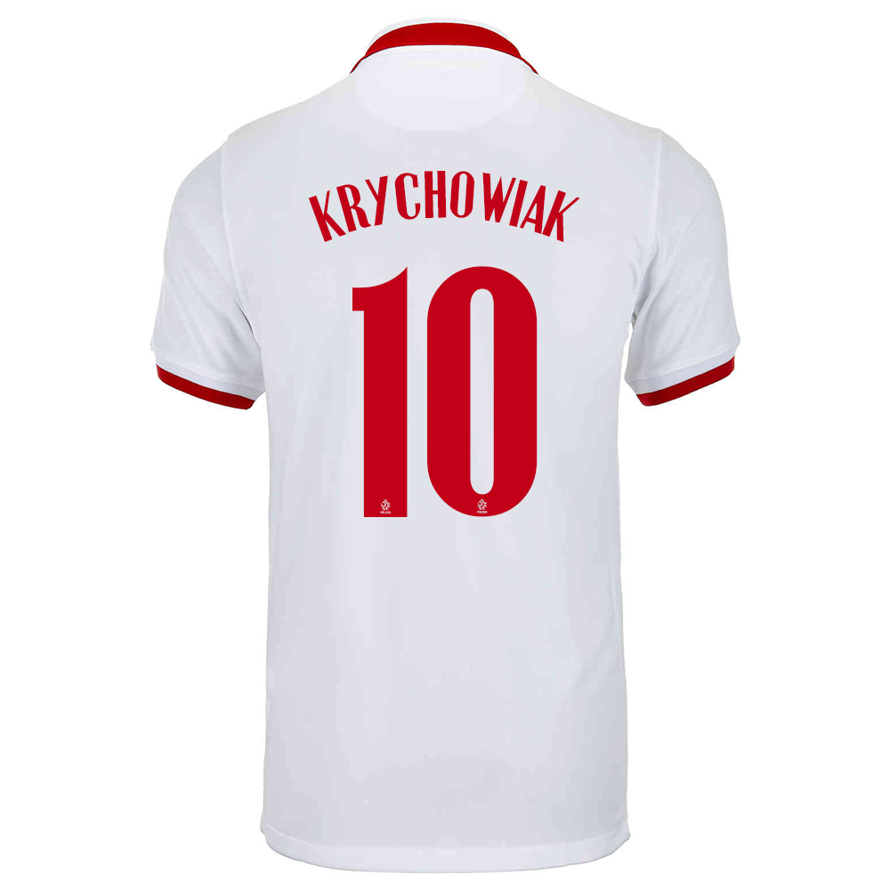 Mujer Selección de fútbol de Polonia Camiseta Grzegorz Krychowiak #10 2ª Equipación Blanco 2021 Chile