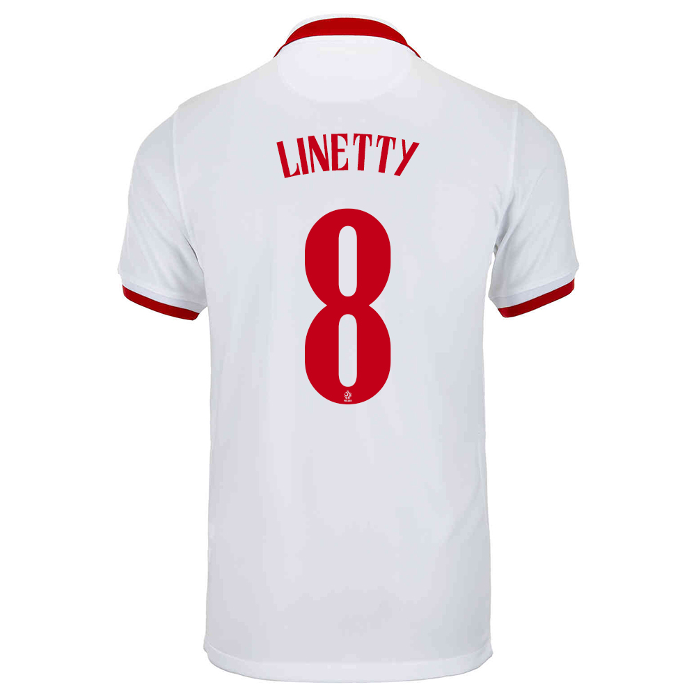 Mujer Selección de fútbol de Polonia Camiseta Karol Linetty #8 2ª Equipación Blanco 2021 Chile