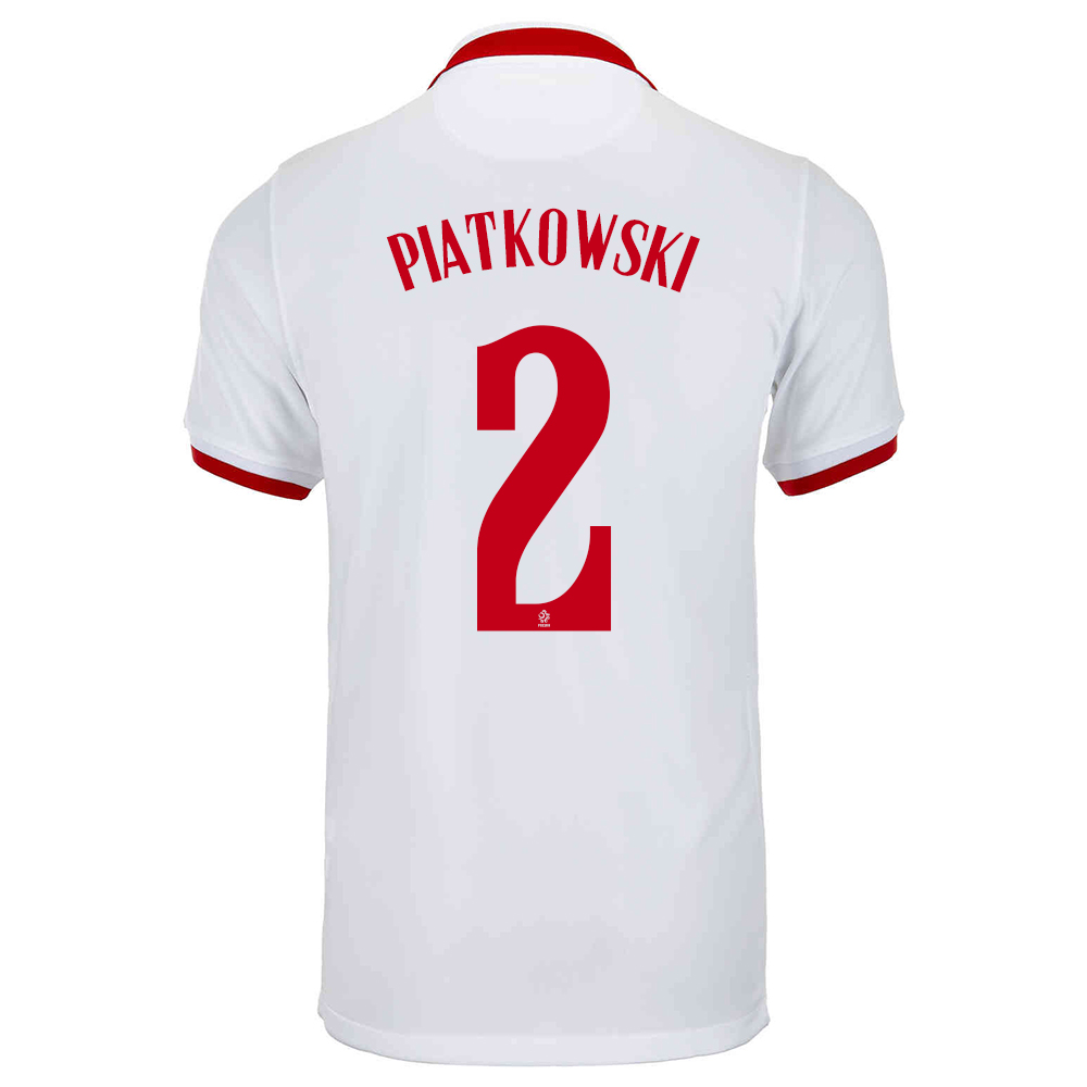 Mujer Selección De Fútbol De Polonia Camiseta Kamil Piatkowski #2 2ª Equipación Blanco 2021 Chile