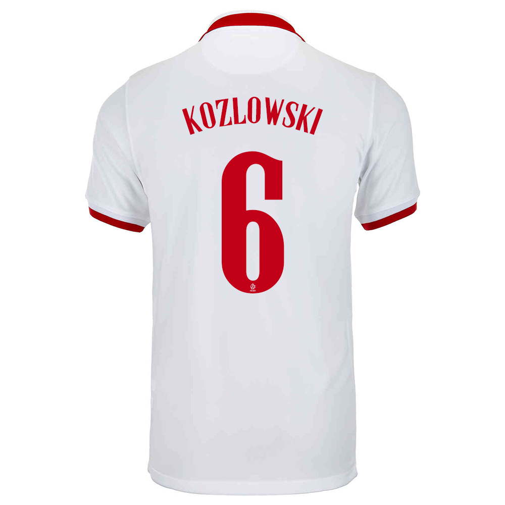 Mujer Selección de fútbol de Polonia Camiseta Kacper Kozlowski #6 2ª Equipación Blanco 2021 Chile